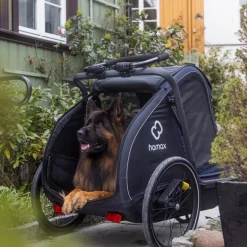 Hamax Pluto Large Fietskar voor Honden - Incl. dissel en buggywiel - marineblauw/zwart