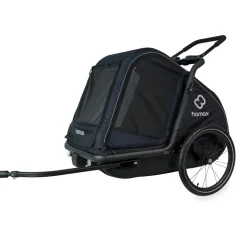 Hamax Pluto Large Fietskar voor Honden - Incl. dissel en buggywiel - marineblauw/zwart