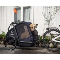 Hamax Pluto Large Fietskar voor Honden - Incl. dissel en buggywiel - marineblauw/zwart
