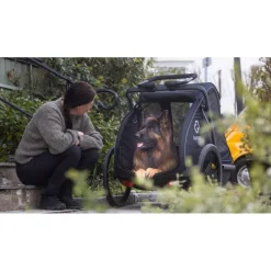 Hamax Pluto Large Fietskar voor Honden - Incl. dissel en buggywiel - marineblauw/zwart