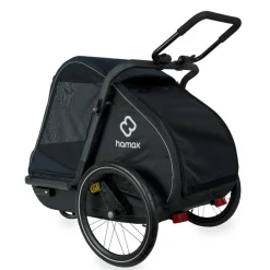 Hamax Pluto Large Fietskar voor Honden - Incl. dissel en buggywiel - marineblauw/zwart