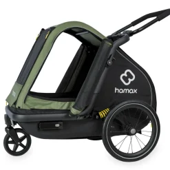 Hondenkarren < Hamax Pluto Medium Fietskar voor Honden - Incl. dissel en buggywiel - groen/zwart