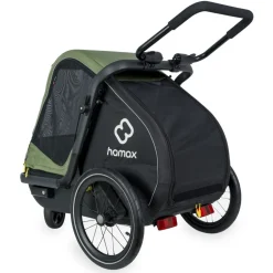 Hondenkarren < Hamax Pluto Medium Fietskar voor Honden - Incl. dissel en buggywiel - groen/zwart