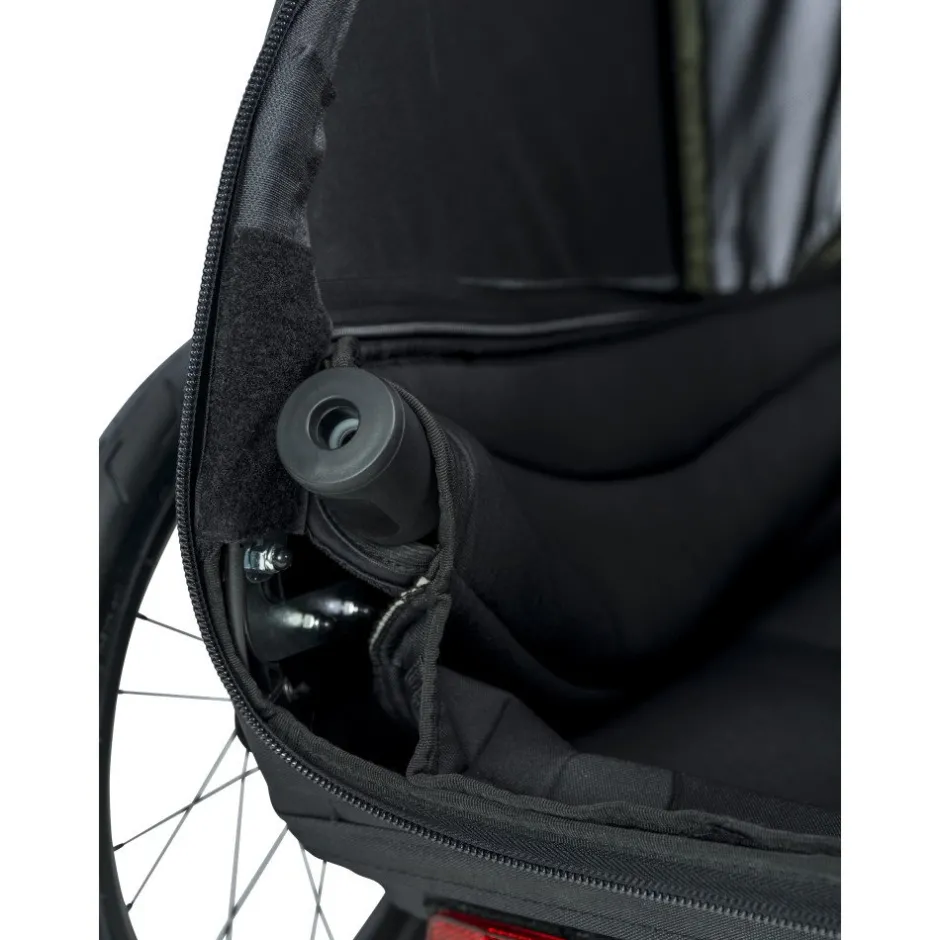 Hondenkarren < Hamax Pluto Medium Fietskar voor Honden - Incl. dissel en buggywiel - groen/zwart