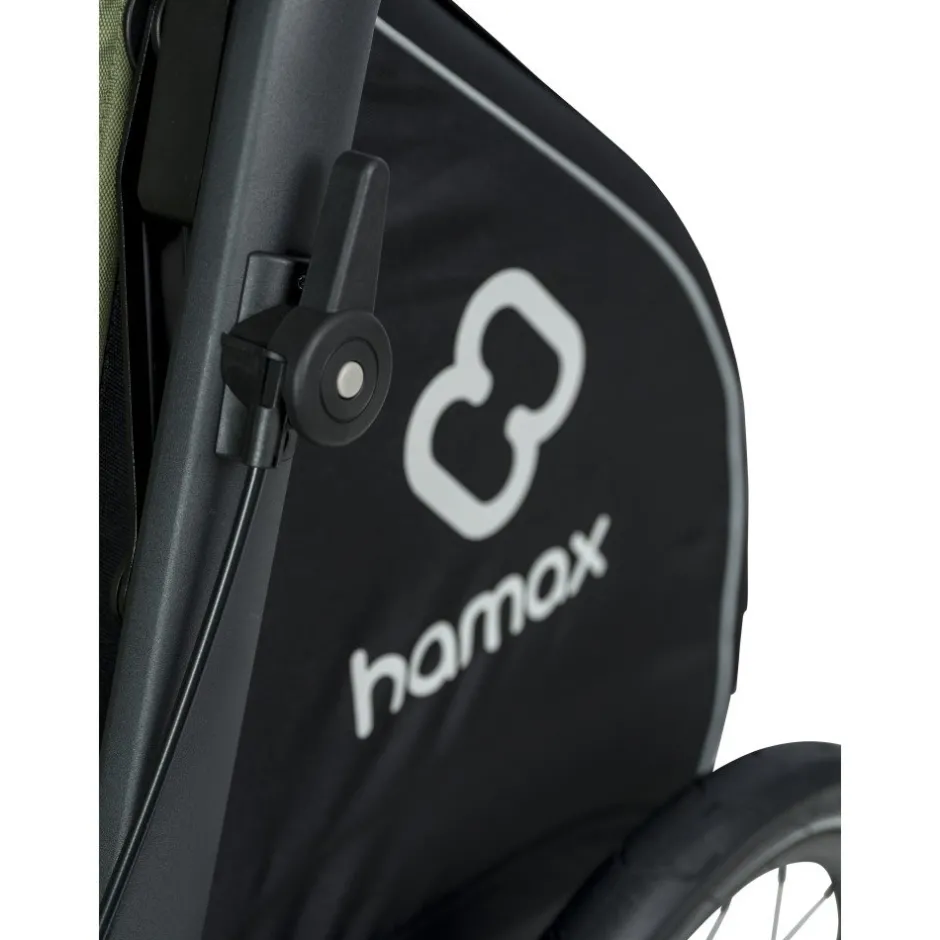 Hondenkarren < Hamax Pluto Medium Fietskar voor Honden - Incl. dissel en buggywiel - groen/zwart