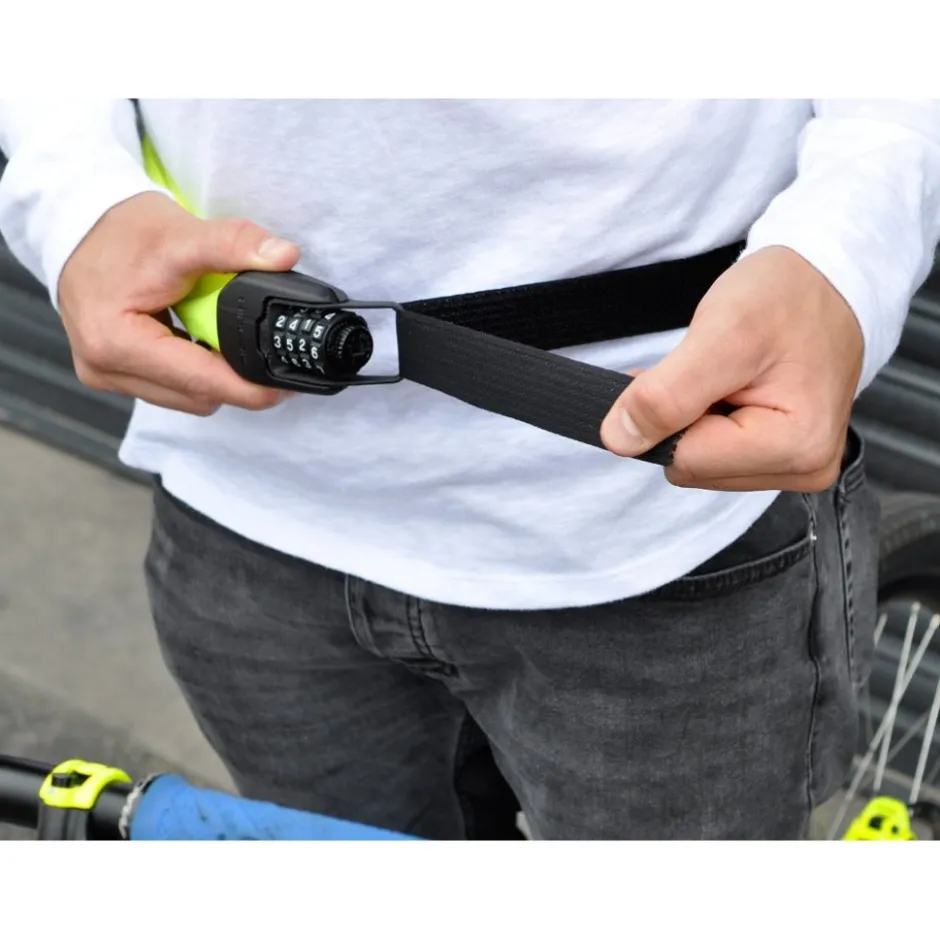 Kettingsloten|Cijfersloten < Hiplok Spin Draagbaar 75cm Kettingslot - neon yellow