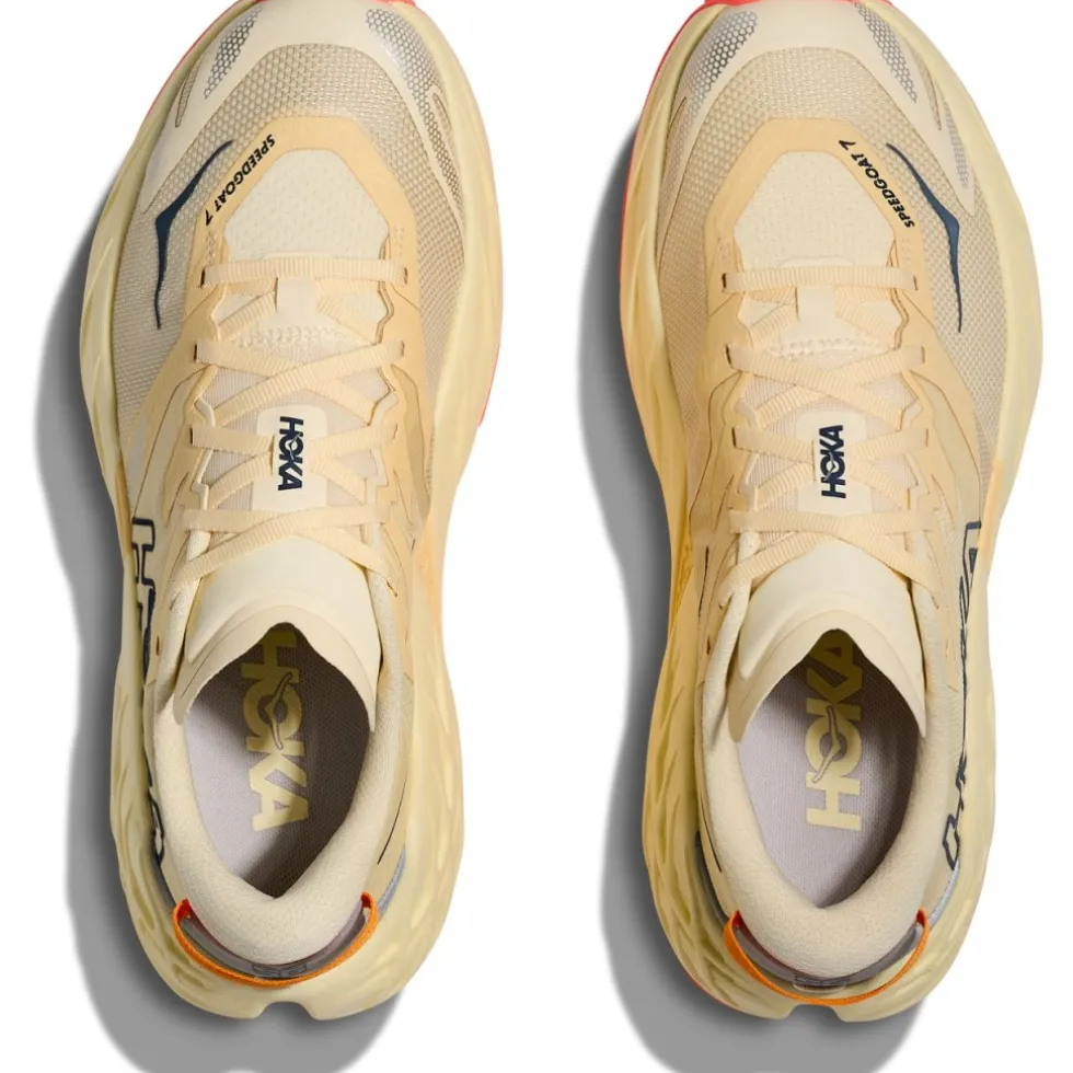 Hoka Speedgoat 7 Hardloopschoenen Vrouwen - vintage yellow / neon flame