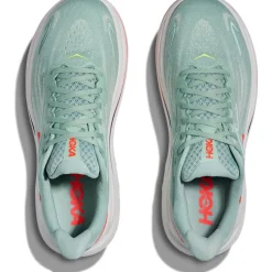 Hoka Clifton 10 Hardloopschoenen Heren - sage / neon flame