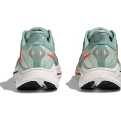 Hoka Clifton 10 Hardloopschoenen Heren - sage / neon flame