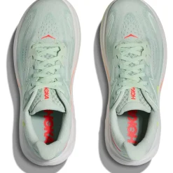 Hoka Clifton 10 Hardloopschoenen Dames - sea glass / neon flame
