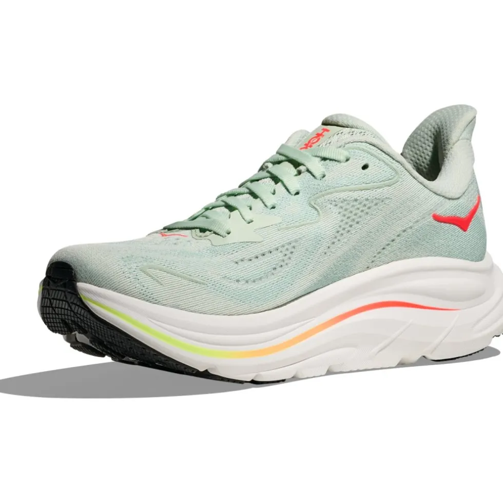 Hoka Clifton 10 Hardloopschoenen Dames - sea glass / neon flame
