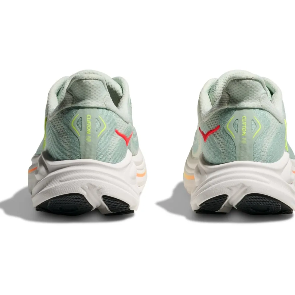 Hoka Clifton 10 Hardloopschoenen Dames - sea glass / neon flame