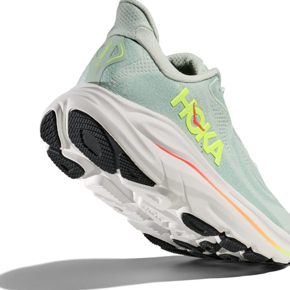 Hoka Clifton 10 Hardloopschoenen Dames - sea glass / neon flame