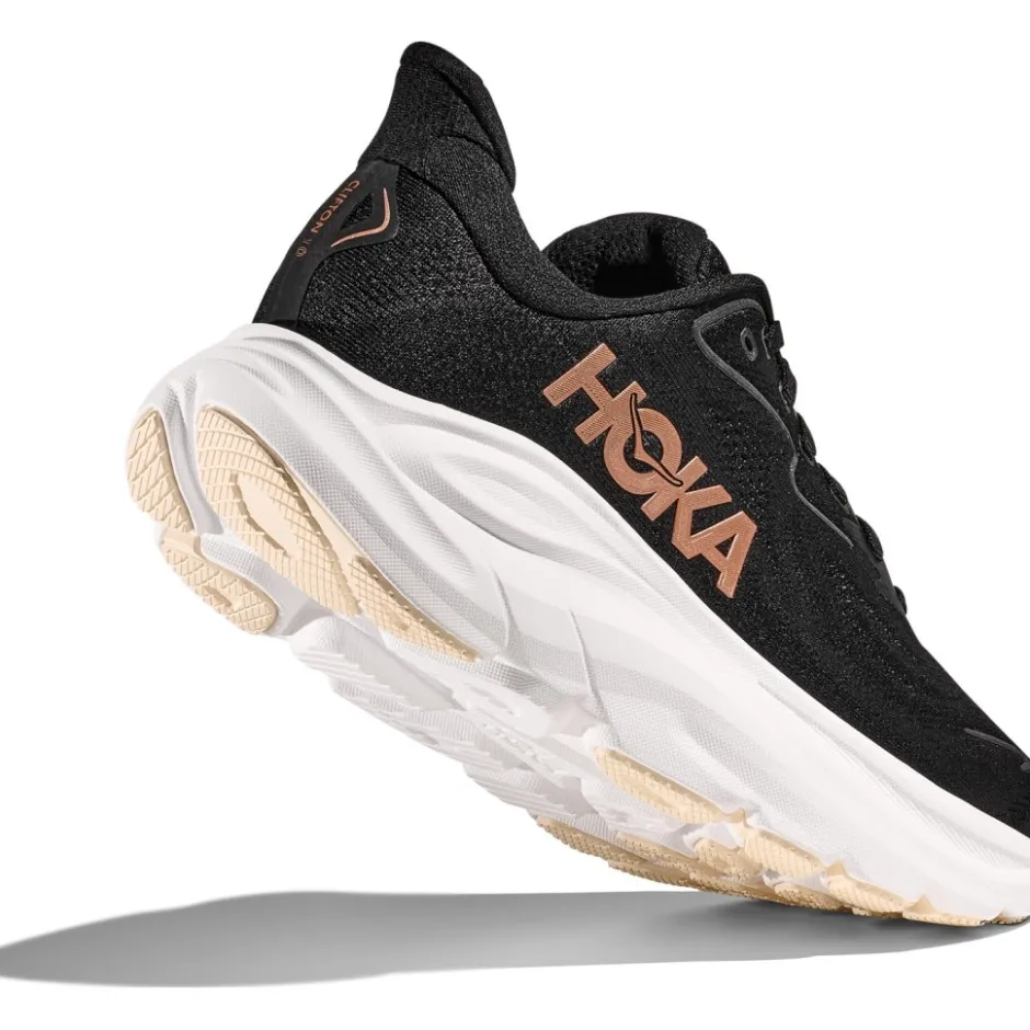 Hardloopschoenen Voor Op De Weg|Schoenen < Hoka Clifton 10 Hardloopschoenen Dames - zwart / rose gold