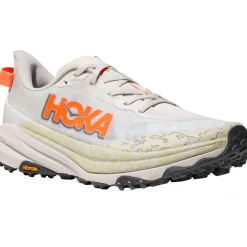 Hoka Speedgoat 6 Hardloopschoenen Heren - wit / neon tangerine