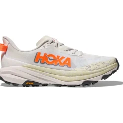 Hoka Speedgoat 6 Hardloopschoenen Heren - wit / neon tangerine