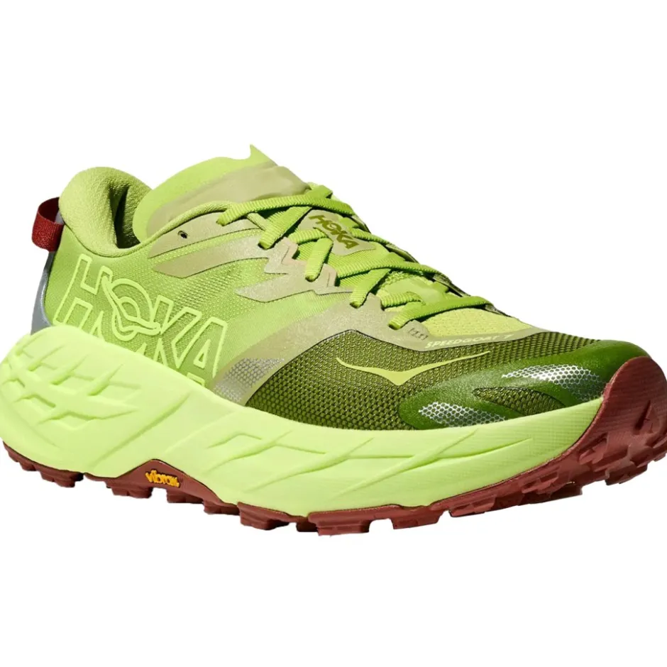 Hardloopschoenen Heren|Trailrunning Schoenen < Hoka Speedgoat 7 Hardloopschoenen Heren - kiwi / neon yuzu