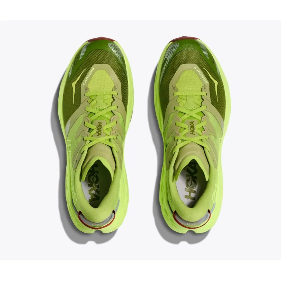 Hardloopschoenen Heren|Trailrunning Schoenen < Hoka Speedgoat 7 Hardloopschoenen Heren - kiwi / neon yuzu