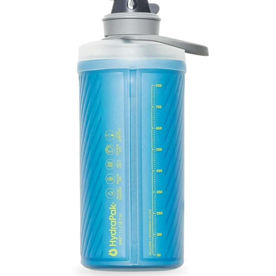 Outdoor Flessen & Thermosflessen < Hydrapak Flux Opvouwbare fles - 1000 ml - Tahoe Blue