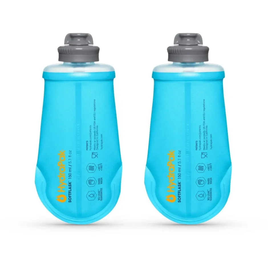 Accessoires|Bidons < Hydrapak Softflask Opvouwbare fles - 150 ml - Malibu Blue - 2 stukken