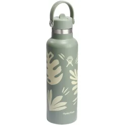 Outdoor Flessen & Thermosflessen < Hydro Flask 21oz Standard Mouth Isoleerfles + Flex Straw Decksel - 621ml - Botanical Bliss Agave