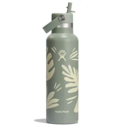 Outdoor Flessen & Thermosflessen < Hydro Flask 21oz Standard Mouth Isoleerfles + Flex Straw Decksel - 621ml - Botanical Bliss Agave