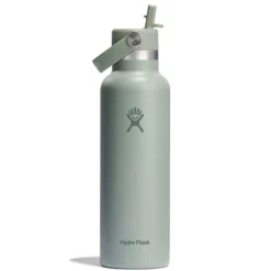 Outdoor Flessen & Thermosflessen < Hydro Flask 21oz Standard Mouth Isoleerfles + Flex Straw Decksel - 621ml - Tonal Agave