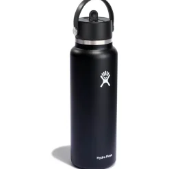 Hydro Flask 32oz Wide Mouth Isoleerfles + Flex Straw Dop - 946ml - Zwart