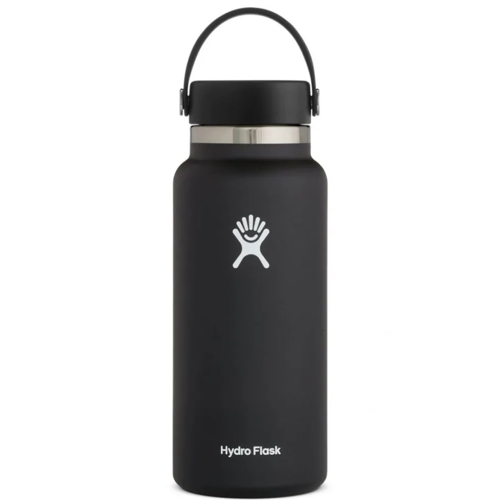 Hydro Flask 32oz Wide Mouth Thermofles + Flex Dop - 946ml - zwart