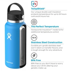 Hydro Flask 64oz Wide Mouth Isoleerfles + Flex Dop - 1892ml - Black