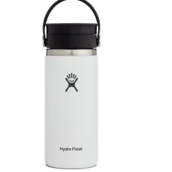 Hydro Flask 16oz Wide Mouth Koffie Isoleerfles + Flex Sip Dop - 473ml - White