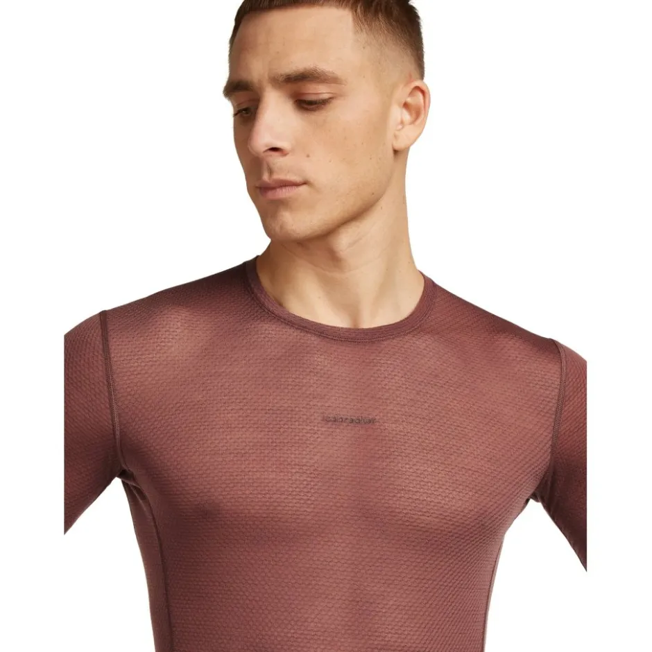Baselayers < Icebreaker Merino 75 Coo-ite™ Featheright™ Heren overhemd met ange mouwen en ronde has - Carob
