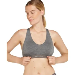 Icebreaker Merino 125 Cool-Lite™ Sprite Racerback BH Dames - Gritstone Hthr