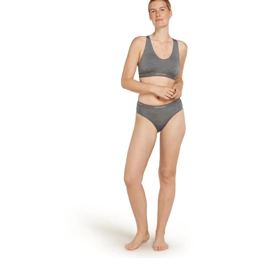 Icebreaker Merino 125 Cool-Lite™ Sprite Racerback BH Dames - Gritstone Hthr