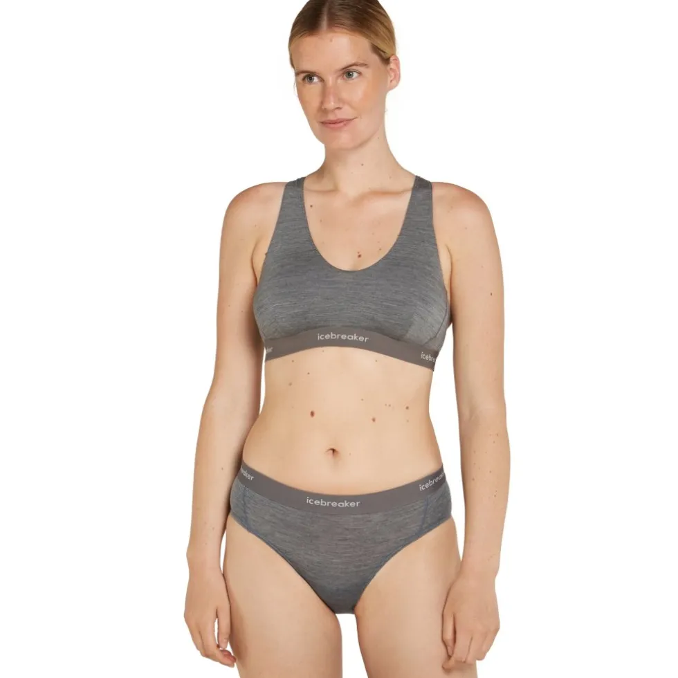 Icebreaker Merino 125 Cool-Lite™ Sprite Racerback BH Dames - Gritstone Hthr