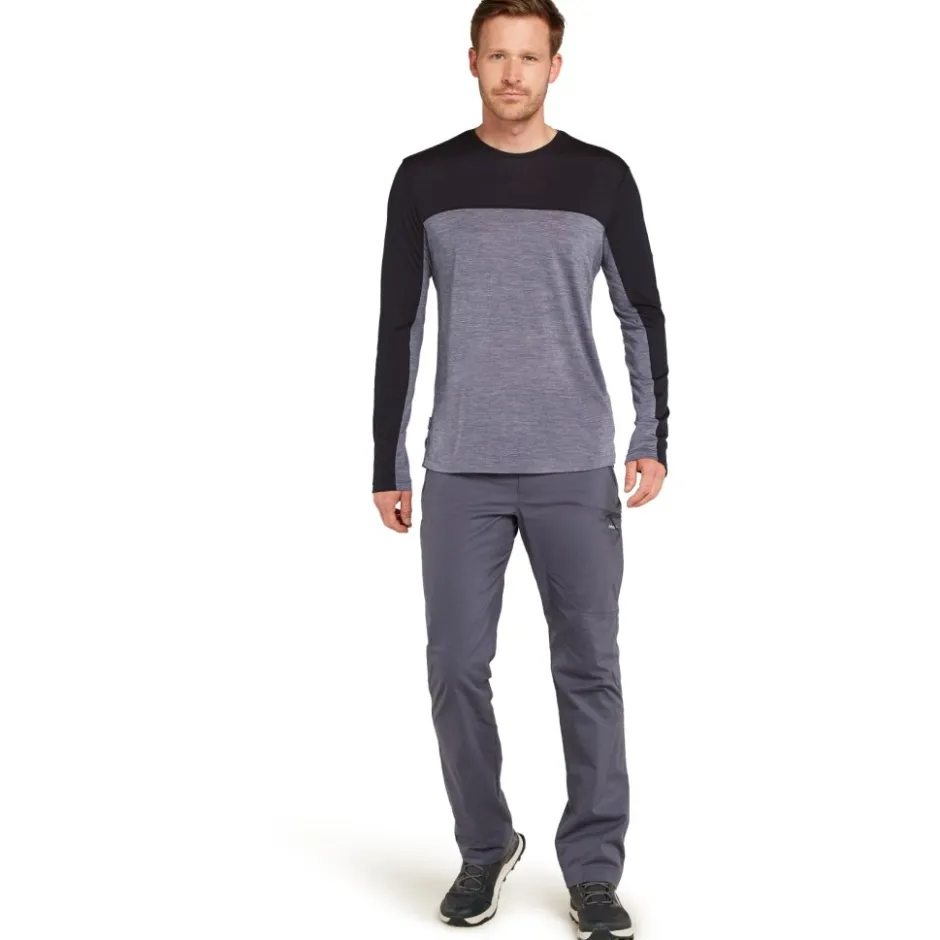 T-Shirts En Tops < Icebreaker Merino 125 Cool-Lite™ phere Colour Block T-hirt met lange mouwen voor heren - Graphite Hthr/Zwart