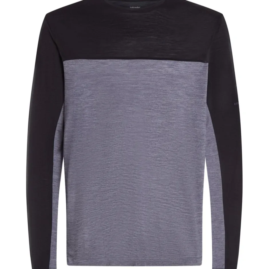 T-Shirts En Tops < Icebreaker Merino 125 Cool-Lite™ phere Colour Block T-hirt met lange mouwen voor heren - Graphite Hthr/Zwart
