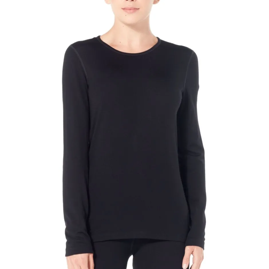 Baselayers < Icebreaker erino 260 Tech Crewe hirt et ange ouwen Dae - Zwart