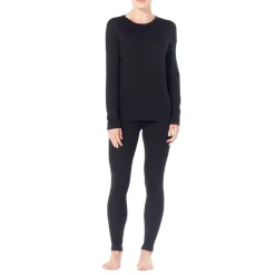 Baselayers < Icebreaker erino 260 Tech Crewe hirt et ange ouwen Dae - Zwart