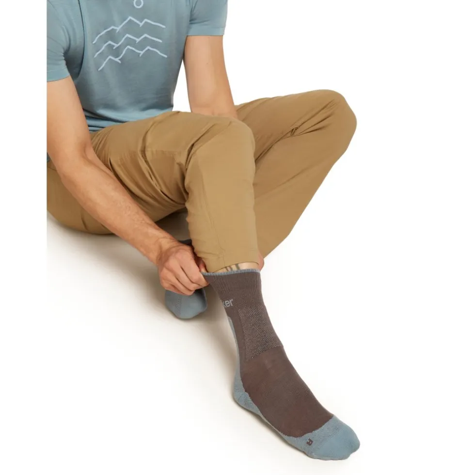 Icebreaker Merino Hike+ Medium Crew Sokken Heren - Porcini/Flint Blue