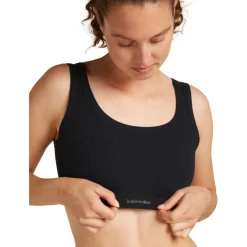 Icebreaker Merino Rib Lotus Bh voor vrouwen - Zwart