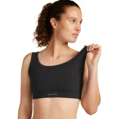 Icebreaker Merino Rib Lotus Bh voor vrouwen - Zwart