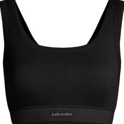 Icebreaker Merino Rib Lotus Bh voor vrouwen - Zwart