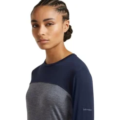 T-Shirts En Tops|Shirts & Midlayers < Icebreaker erino 125 Coo-ite™ phere Coour Bock T-hirt et ange ouwen voor dae - idnight Navy Hthr/idnight Navy