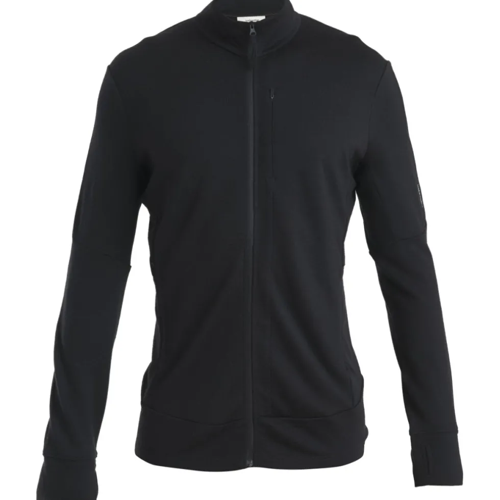 Icebreaker Merino 260 Quantum Herenjas met lange mouwen en ritssluiting - Zwart