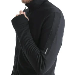 Icebreaker Merino 260 Quantum Herenjas met lange mouwen en ritssluiting - Zwart
