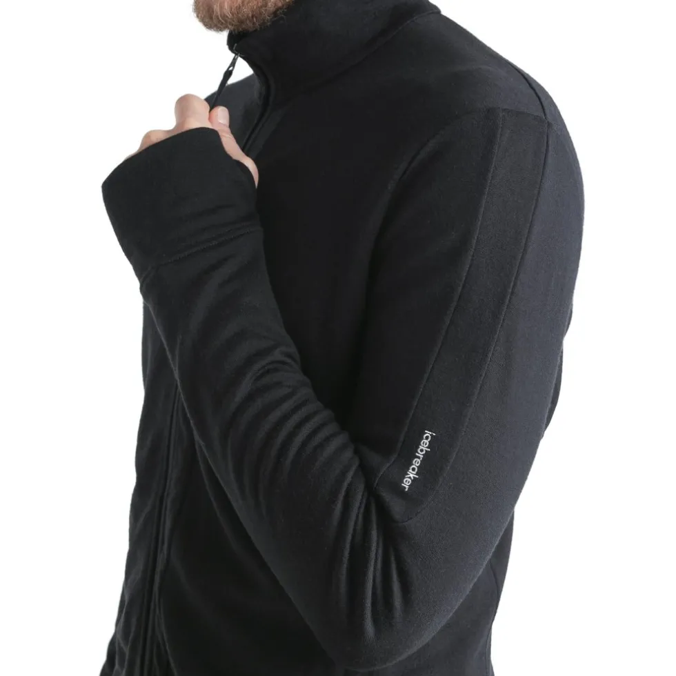 Icebreaker Merino 260 Quantum Herenjas met lange mouwen en ritssluiting - Zwart