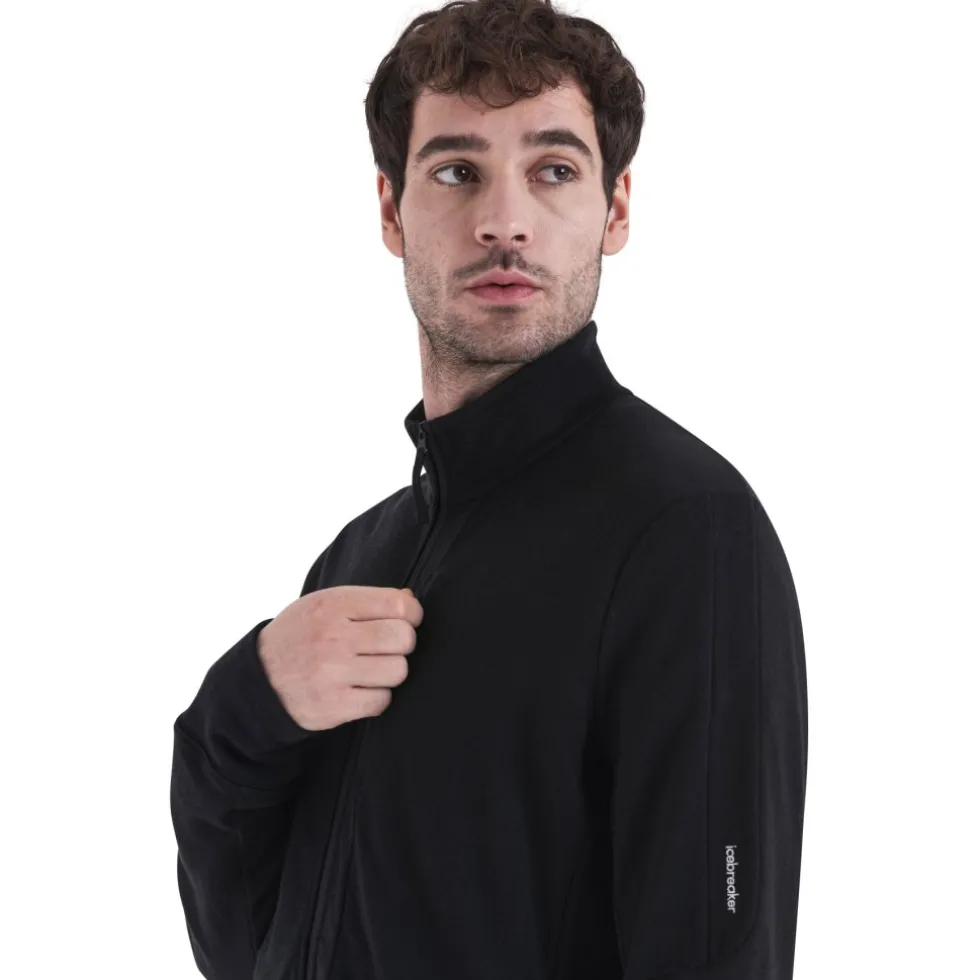 Icebreaker Merino 260 Quantum Herenjas met lange mouwen en ritssluiting - Zwart
