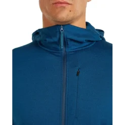 Icebreaker Merino 260 Quantum Herenhoodie met lange mouwen en ritssluiting - Atlantis