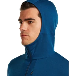 Icebreaker Merino 260 Quantum Herenhoodie met lange mouwen en ritssluiting - Atlantis